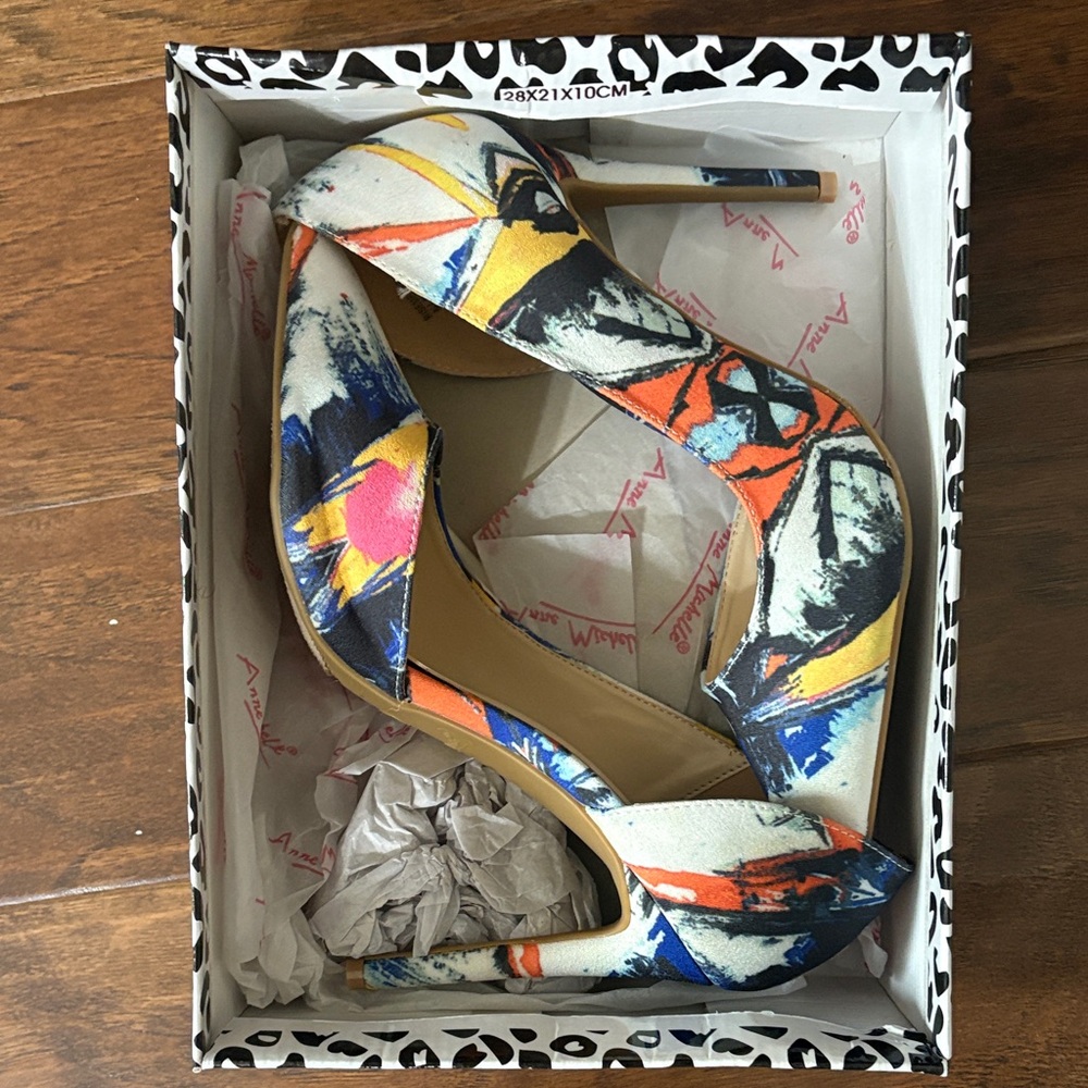 Anne Michelle Multicolor Abstract Heels